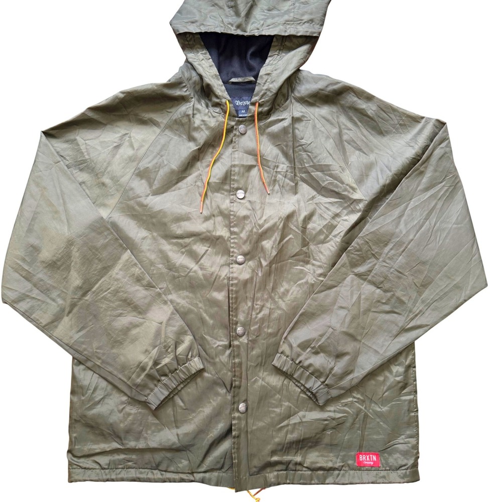 Brixton  Claxton Parsons Fleece Lined Jacket Mens Medium Olive Green Windbreaker
